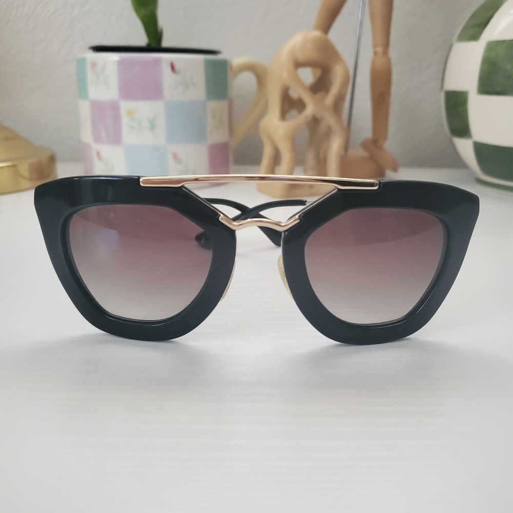 Prada Black Gold Sunglasses